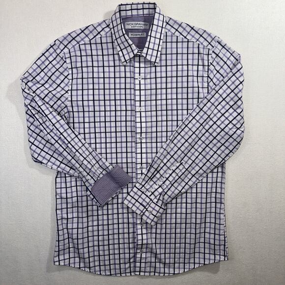 Everywhere Other - Nick Graham Everywhere Men's Button Up Flip Cuff Shirt Size 15.5 x 34-35 long sl